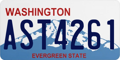 WA license plate AST4261