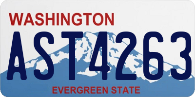 WA license plate AST4263
