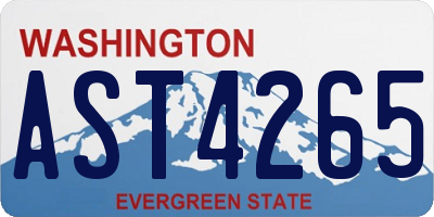 WA license plate AST4265