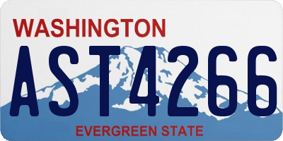WA license plate AST4266