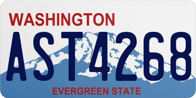 WA license plate AST4268