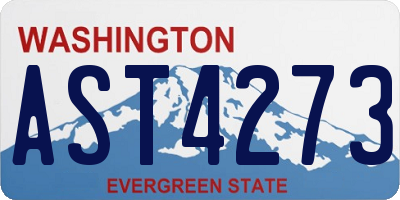 WA license plate AST4273