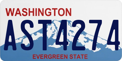 WA license plate AST4274