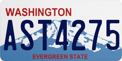 WA license plate AST4275