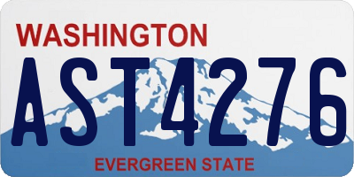 WA license plate AST4276