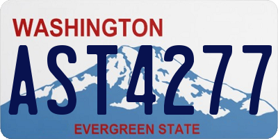 WA license plate AST4277