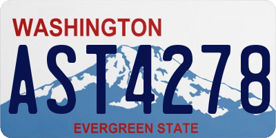 WA license plate AST4278