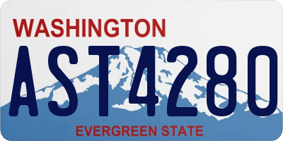 WA license plate AST4280