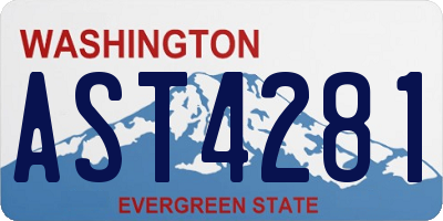 WA license plate AST4281