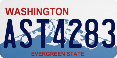 WA license plate AST4283