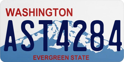 WA license plate AST4284