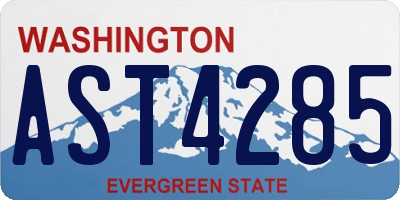 WA license plate AST4285