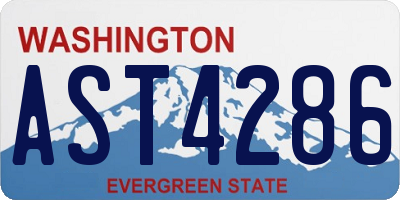 WA license plate AST4286