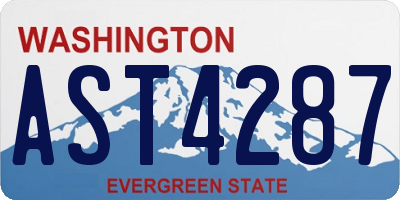 WA license plate AST4287