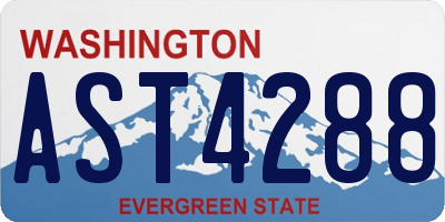 WA license plate AST4288