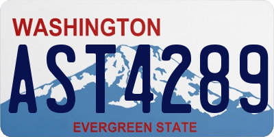 WA license plate AST4289