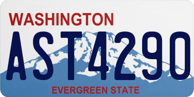 WA license plate AST4290