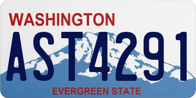 WA license plate AST4291