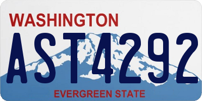 WA license plate AST4292