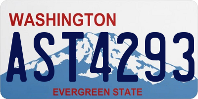 WA license plate AST4293