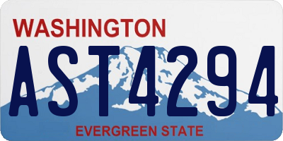 WA license plate AST4294
