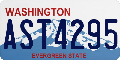 WA license plate AST4295