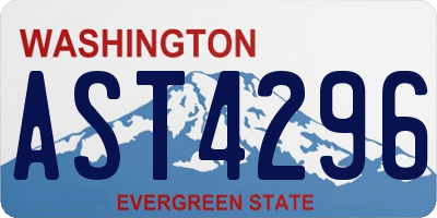 WA license plate AST4296