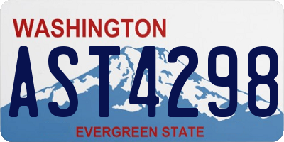WA license plate AST4298