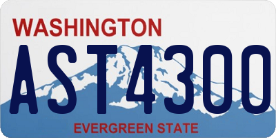 WA license plate AST4300