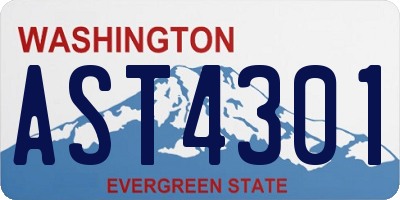 WA license plate AST4301