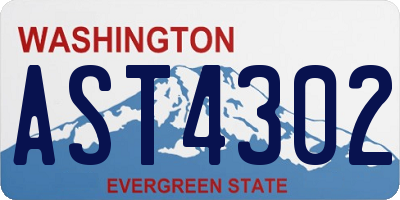 WA license plate AST4302