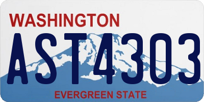 WA license plate AST4303