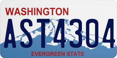 WA license plate AST4304