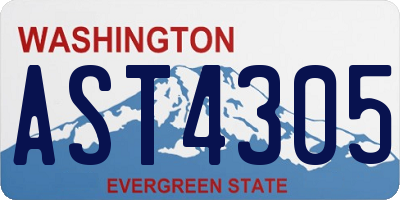 WA license plate AST4305
