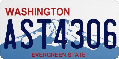 WA license plate AST4306