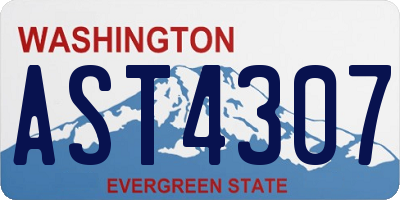 WA license plate AST4307
