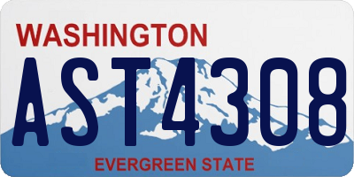 WA license plate AST4308
