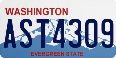 WA license plate AST4309
