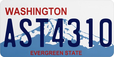 WA license plate AST4310