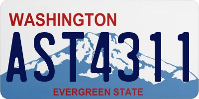 WA license plate AST4311
