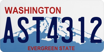 WA license plate AST4312