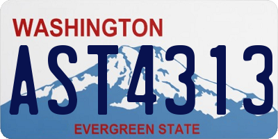 WA license plate AST4313