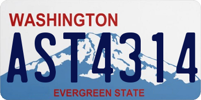 WA license plate AST4314