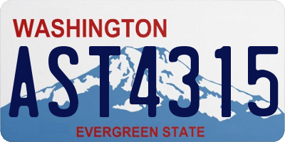 WA license plate AST4315
