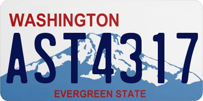 WA license plate AST4317