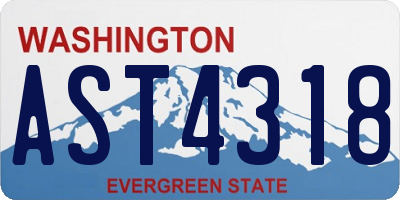 WA license plate AST4318