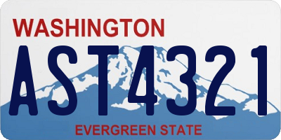 WA license plate AST4321