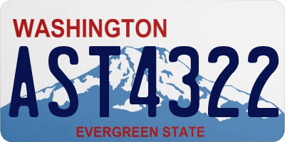 WA license plate AST4322