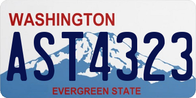 WA license plate AST4323