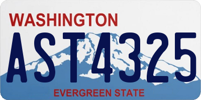 WA license plate AST4325
